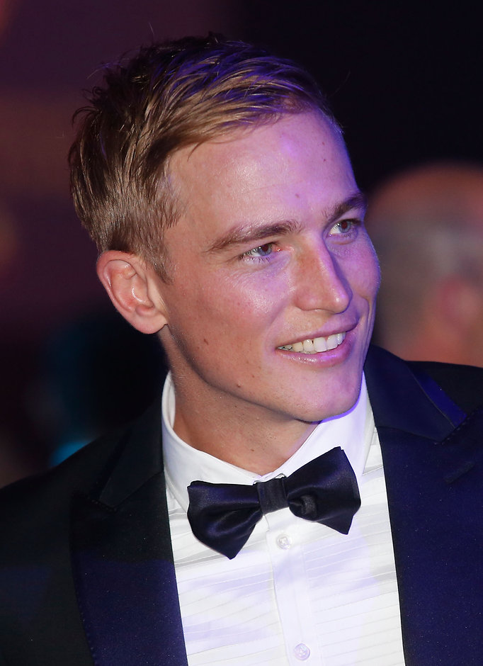 AFL 2015 Media - Brownlow Medal MELBOURNE, AUSTRALIA - SEPTEMBER 28: Bernie Vince of the Demons looks on during the 2015 Brownlow Medal count at the Crown Palladium, Melbourne, Australia on September 28, 2015. (Photo by Michael Willson/AFL Media)